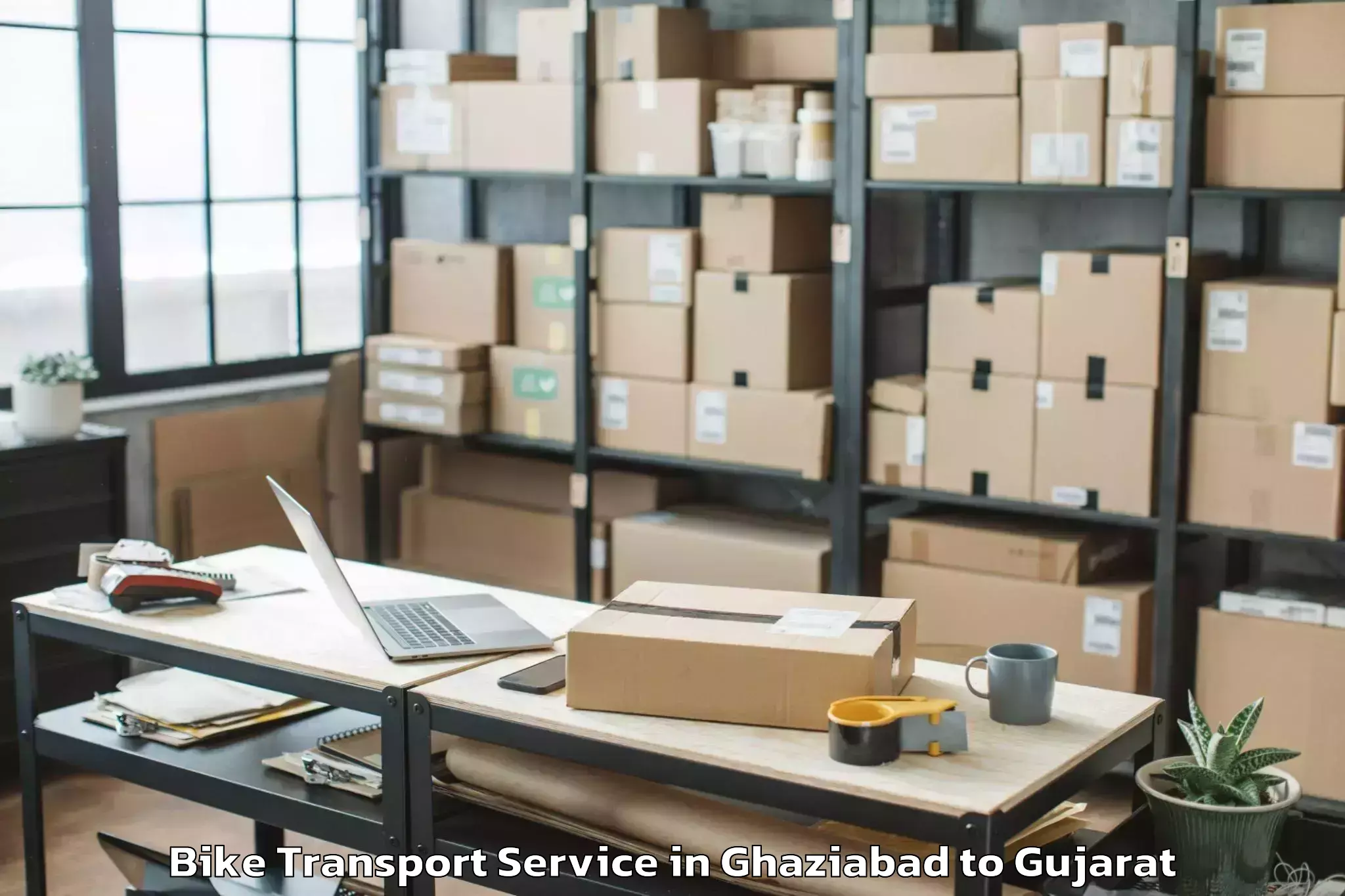 Professional Ghaziabad to Jetalsar Bike Transport